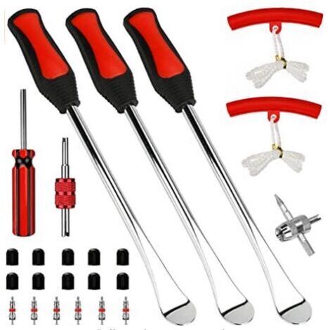 Manueller Reifenheber, 3-teilig, 30 cm, für Auto, Motorrad, Fahrrad, aus Manganstahl, für Motorrad und Auto