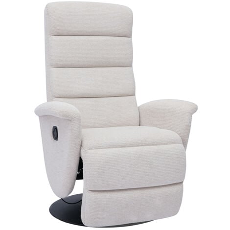 MILIBOO Manueller Relax-Schwenksessel aus beigem Chenille-Gewebe NELSON