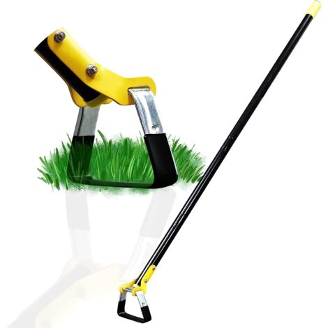 Manueller Unkrautvernichter, Hacke Gartenwerkzeug, Hacke mit Bügel und verstellbarer Schnalle zur Unkrautvernichtung 30-61 Zoll, Schwarz
