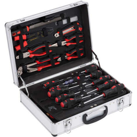 Manueller Werkzeugkasten cm 43 x 14 x h 32 - 109 Stück insgesamt