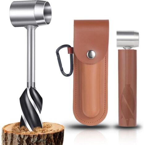 Manuelles Bohrerset, Holzbearbeitungs-Schraubenbohrer, Bushcraft-Werkzeuge, manuelle Überlebenswerkzeuge, Holzbohrer, Schraubenschlüssel, für Outdoor- und Campingausrüstung
