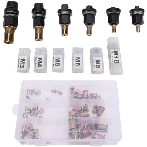 Manuelles/elektrisches Nietset M10 M8 M6 M5 M4 M3: Adapter und Befestigungsnieten für Metall