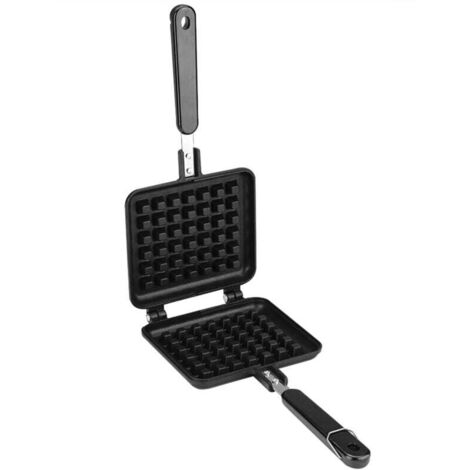 Manuelles Waffeleisen, Aluminium-Waffelform für den Herd mit Antihaftbeschichtung innen und Griff