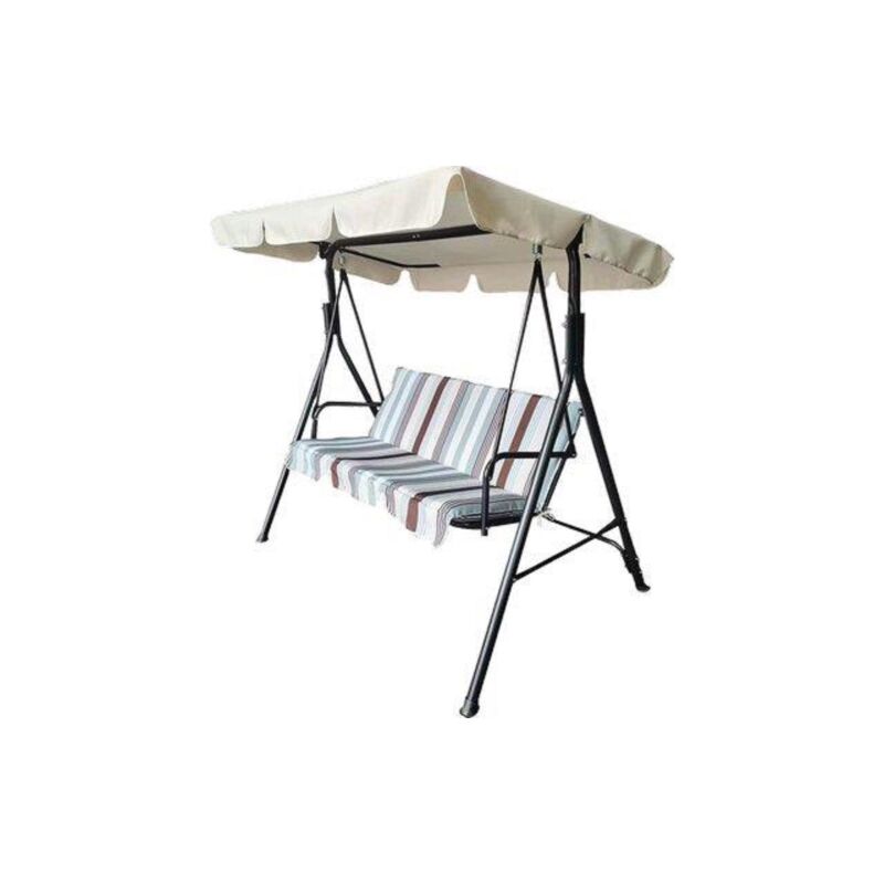 Many 3-Sitzer-Gartenschaukel 170x110x153 cm mit Platte und Sitz aus mokkagrunem Polyester fur den Au enbereich