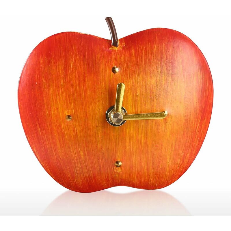 

Manzanas Reloj de hierro Oficina en casa Escuela Decorativo Creativo Reloj de doble uso Arte Una bateria AA