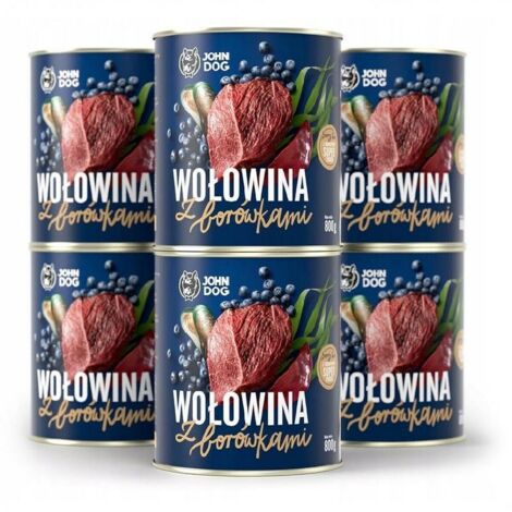 Manzo John Dog Berry Line con mirtilli 6x800g