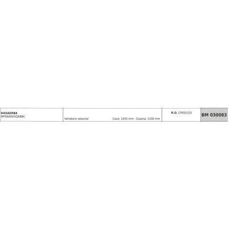 MAORI cable del variador de velocidad del cortacésped MP5600HVQXBBC cable 1435 mm funda 1330 mm