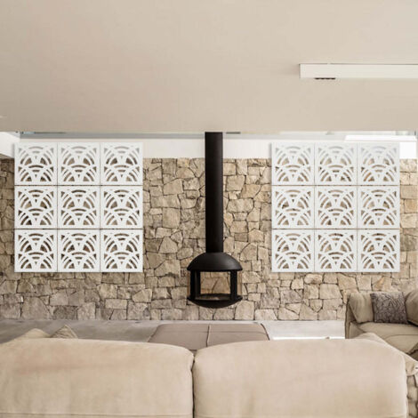 MAORI - Pannello in PVC traforato - Parasole - Misura: 48x48 cm - Colore: bianco