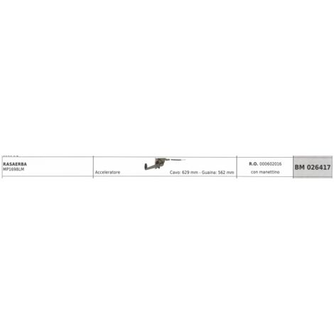 MAORI tondeuse câble d'accélération avec poignée MP1698LM câble 629mm gaine 562mm