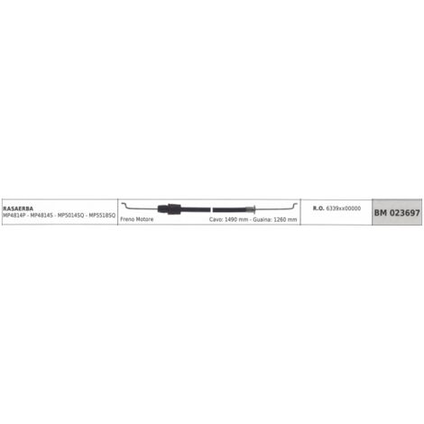 MAORI tondeuse moteur frein câble MP4814P MP4814S câble 1490mm gaine 1260mm