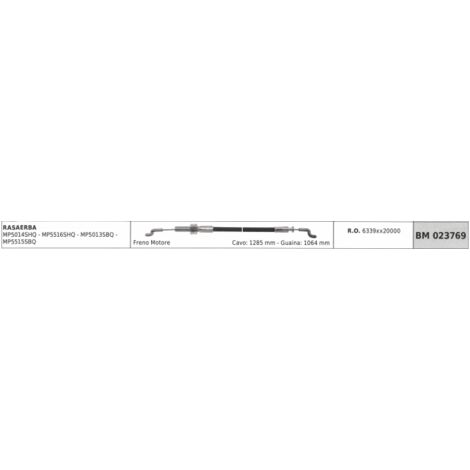 MAORI tondeuse MP5014SHQ MP5516SHQ câble frein moteur 1285mm gaine 1064mm