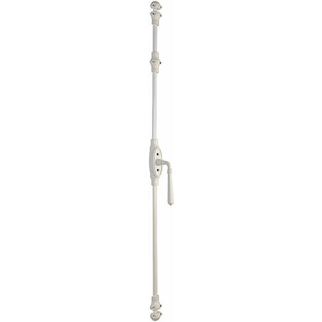 Map Industries – Fausse crémone à béquille pour menuiseries PVC – Finition blanche RAL9016 – Accessoires inclus : gâches, sorties de tringles, vis PVC