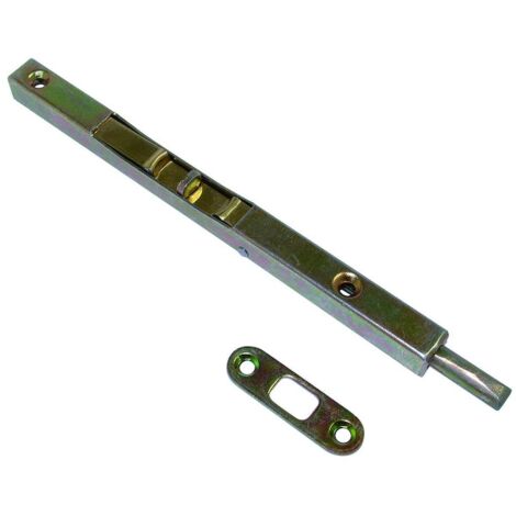 Map Industries – Verrou à onglet à entailler avec gâche 400 x 13 mm – Finition zingué blanc – Pose avec ou sans entaillage – Pour bois dur