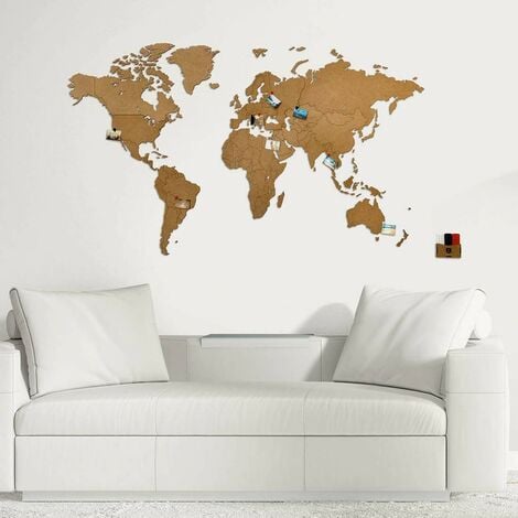 ENJOYERS - Mapa del Mundo para Rascar. Mapamundi Rascable. Laminas  Decorativas Pared 65x45 cm. Lamina Regalo. Con Marco