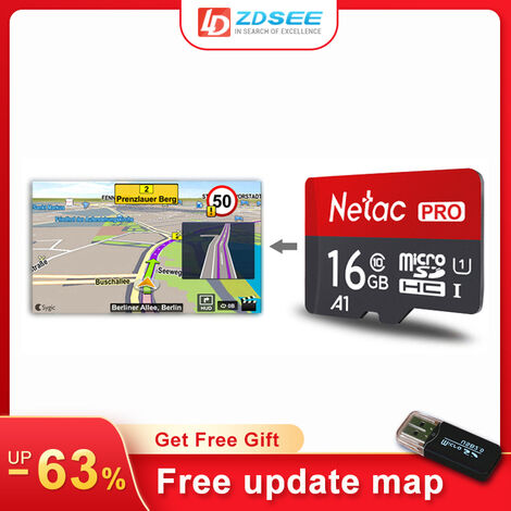 Mapa GPS para coche, tarjeta micro SD de 16GB para Sygic map, sistema Android, radio de navegación, actualización gratuita para Europa, Rusia, España, Francia, Oriente Medio
