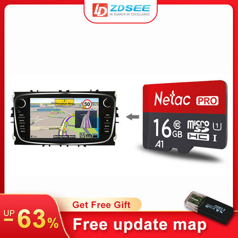 Mapa GPS para coche, tarjeta micro SD de 16GB para Sygic map, sistema Android, radio de navegación, actualización gratuita para Europa, Rusia, España y Oriente Medio