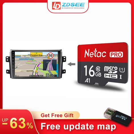 Mapa GPS para coche, tarjeta micro SD de 16GB para Sygic map, sistema Android, radio de navegación, actualización gratuita para Europa, Rusia, España y Oriente Medio