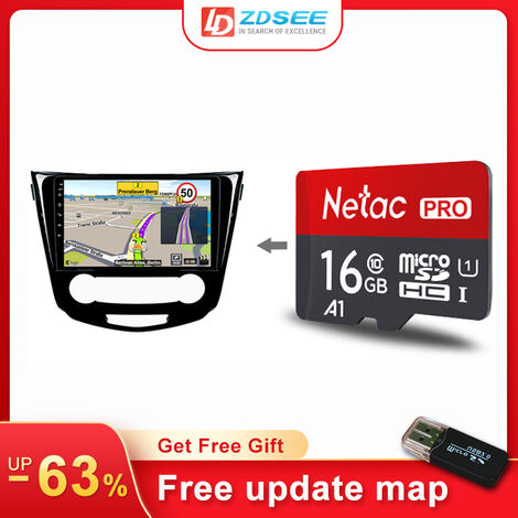 Mapa GPS para coche, tarjeta micro SD de 16GB para Sygic map, sistema Android, radio de navegación, actualización gratuita para Europa, Rusia, España y Oriente Medio