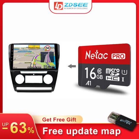 Mapa GPS para coche, tarjeta micro SD de 16GB para Sygic map, sistema Android, radio de navegación, actualización gratuita para Europa, Rusia, España y Oriente Medio