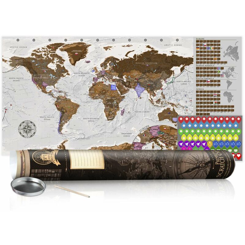 

Mapa para rascar - Grey Map - Poster (English Edition) Medidas 100X50