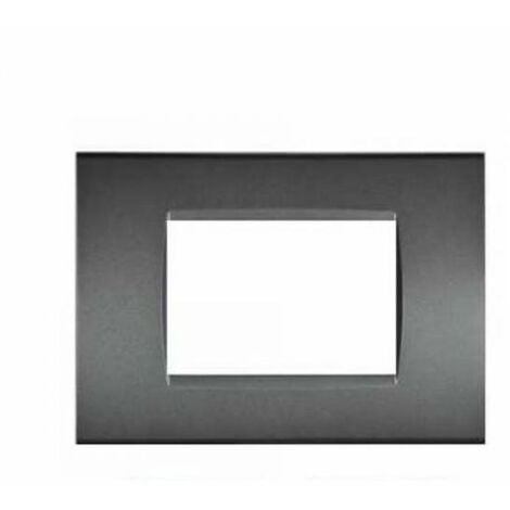 Mapam ART Serie elettrica Frutti Compatibili serie Bticino Living International Placca 3 Moduli nero antracite