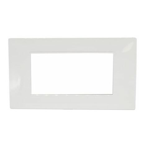 Mapam GEM Placca bianca 4 moduli in tecnopolimero T2 compatibile Vimar Plana - 6004-01