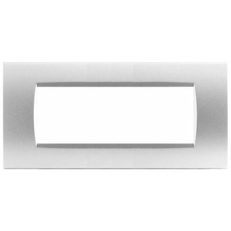 Mapam Placca 7 posti Grigio chiaro compatibile Bticino Living International - ART 8007-04