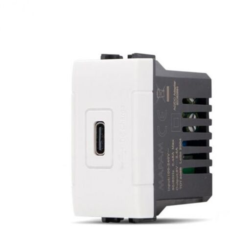 Mapam Presa USB C compatibile Bticino Light - ART 836B