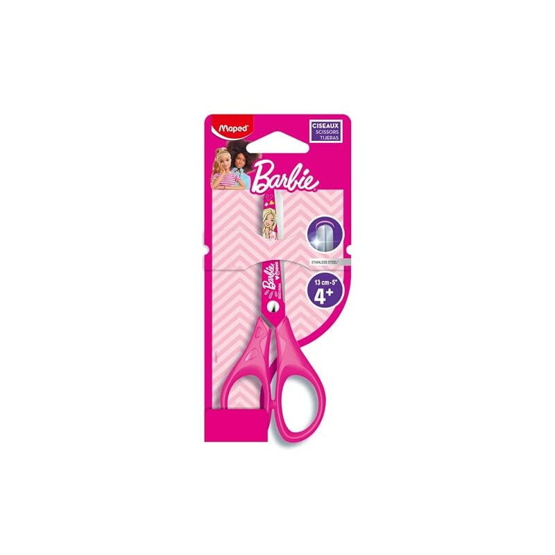 Ciseaux barbie - ciseaux ergonomiques - ciseaux bouts ronds- licence barbie officielle 464213 - Maped
