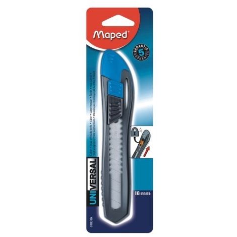 MAPED CUTTER UNIVERSEL PLASTIQUE, LAME 18 MM, ASSORTI - PAR 1 - CUTTERS, MAPED 018310