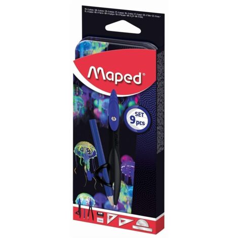 MAPED Deepsea Geometric Set - 9 pezzi, scatola di metallo