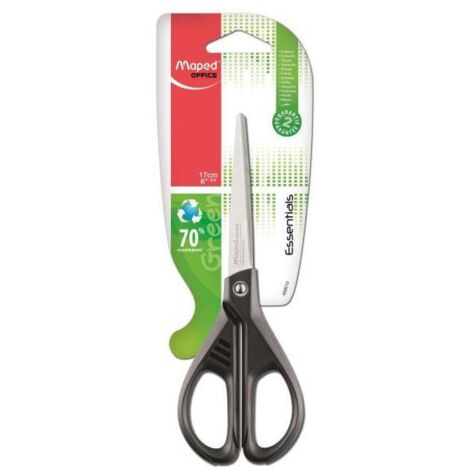 Maped Essential Green Ciseaux d'office Découpe droite Noir, Acier inoxydable
