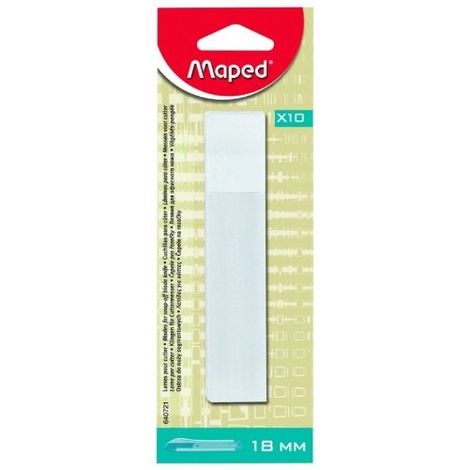 MAPED - LAMES DE RECHANGE POUR CUTTER, LAME: 18 MM CONTENU: 10 PIÈCES (640721 0)