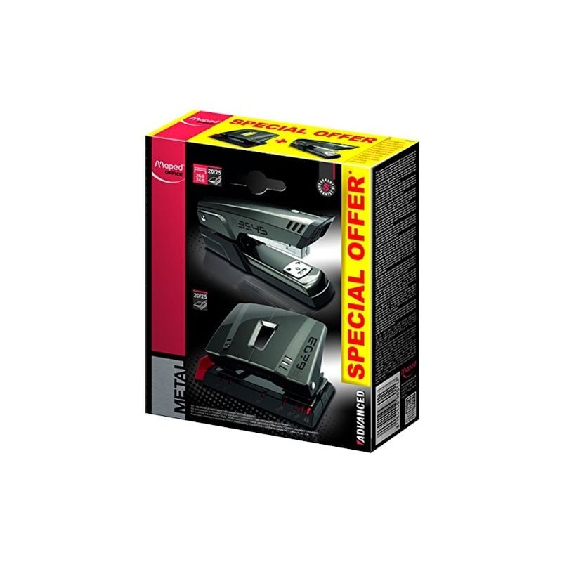 Maped Pack Agrafeuse Et Perforateur Advanced, Gris Foncé 898011