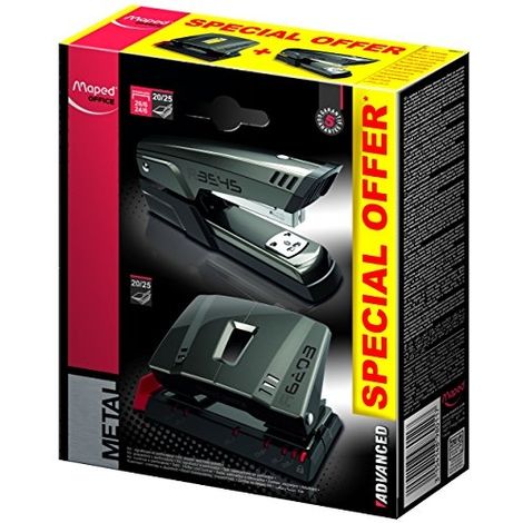 MAPED PACK AGRAFEUSE ET PERFORATEUR ADVANCED, GRIS FONCÉ 898011