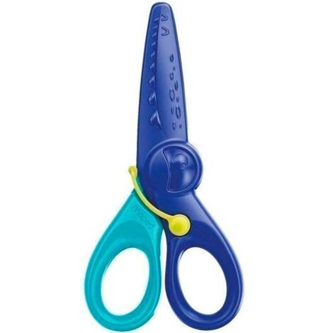 MAPED TIJERAS INFANTILES KIDIPULSE 12CM C/RESORTE DE APERTURA Y PROTECCIÓN +2 AÑOS AZUL BICOLOR