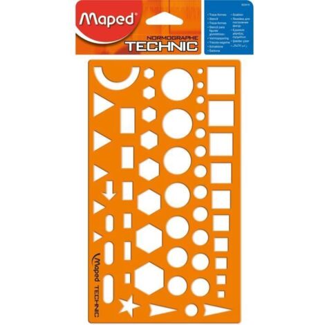 Maped Trace-formes outil de traçage orange 22.5x13.5 cm