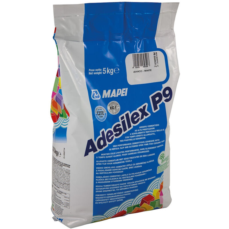 Mapei - Adesilex 95 Adhesion mortar for tiles with high adhesion and no vertical slippage 5kg, White (ADESILEXP95B)