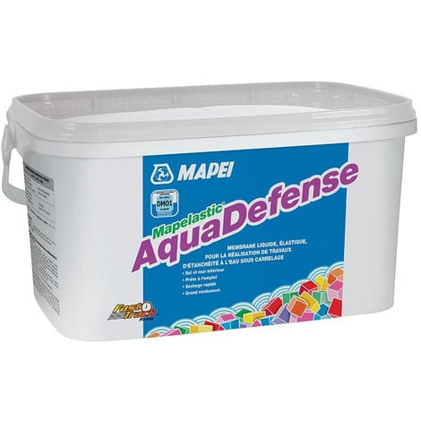 Mapei Mapelastic Aquadefense Membrana liquida pronta all'uso per l'impermeabilizzazione sottotegola, a rapida essiccazione, 15kg (MAPE