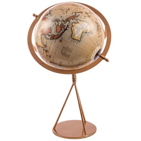 MAPPAMONDO CON BASE COLOR RAME D.20 H.39CM DESIGN INTERNO CASA UFFICIO