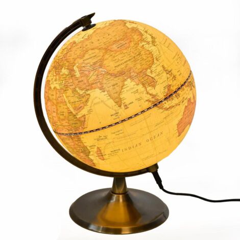 Mappamondo con base e con luce led per decorazione interno -Ø 22 x 29 cm / Multicolor