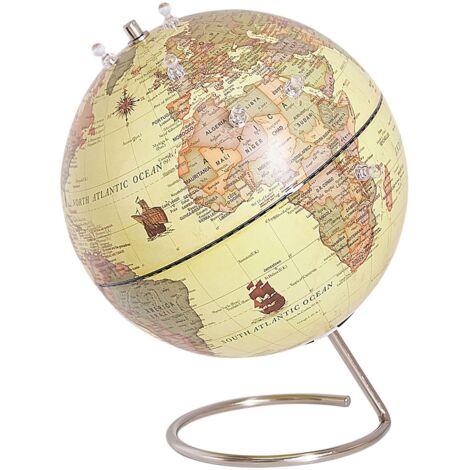 Mappamondo in Plastica Gialla Supporto Acciaio e Magneti 25 cm Cartier