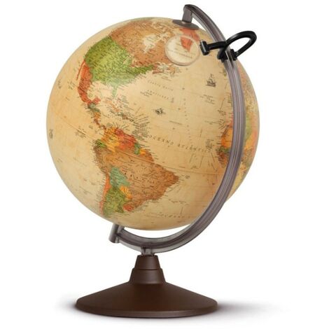 Mappamondo Marco Polo Illuminato da 30 cm con Lente Nova Rico e Cornice Multicolore