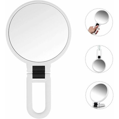 SHAR Miroir de poche LED pliable - Bleu ciel, miroir de voyage de poche,  petit miroir pliable, miroir de maquillage portable, miroir de sac à main,  miroir de poche avec 8 lumières