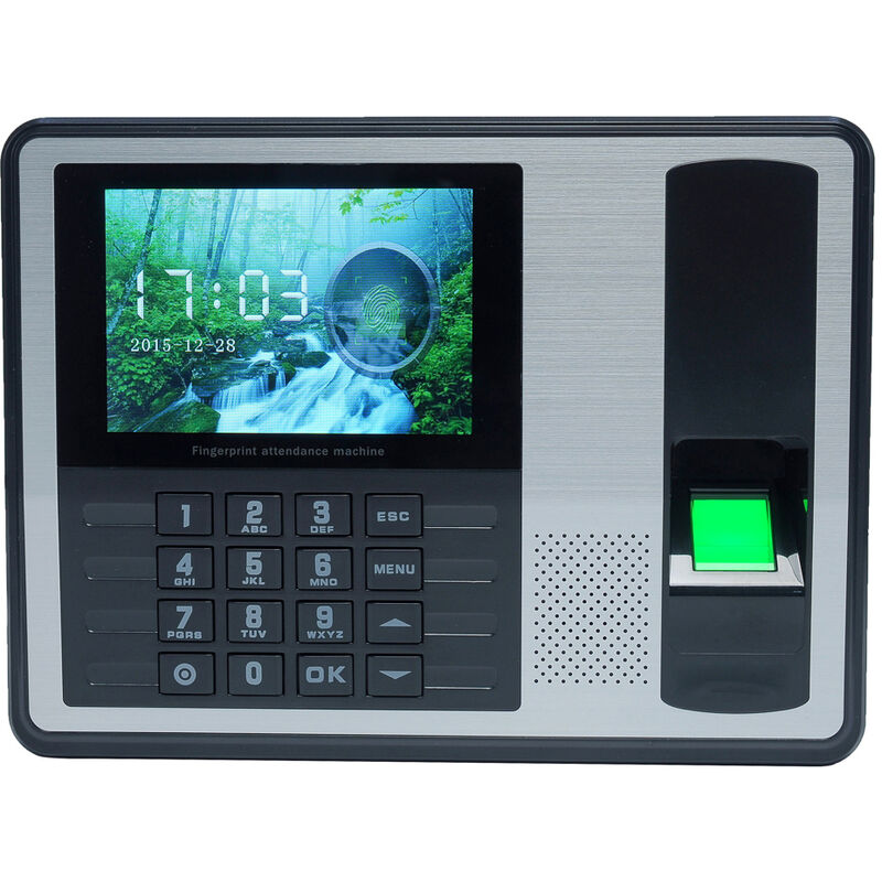 

Asupermall - Maquina biometrica de asistencia con contrasena de huellas dactilares Registrador de registro de empleados Pantalla LCD TFT de 4