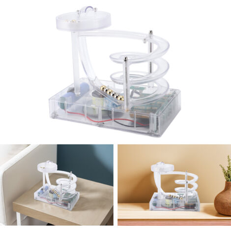 Máquina cinética de movimiento perpetuo con bolas giratorias, mueble de escritorio decorativo, kit de experimentos de física, juguete, metal ABS transparente, acero inoxidable, plástico, 10 bolas, bat