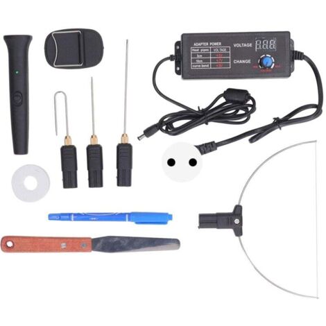 Máquina cortadora de espuma eléctrica 4 en 1 con control de voltaje, kit de corte de espuma con alambre caliente, cortador de poliestireno de 27 W, CA 100-240 V