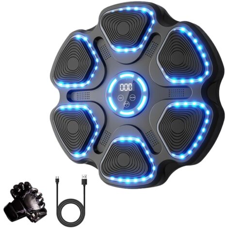 Máquina de boxeo con música, soporte de pared y guantes diana electrónica para adultos dispositivo de boxeo inteligente máquina de boxeo para el hogar y el gimnasio.