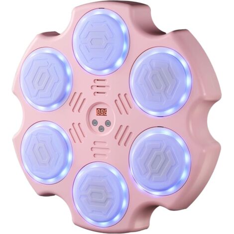 Máquina de boxeo musical con guantes y función de puntuación, máquina de boxeo inteligente Bluetooth con 3 niveles de luz y velocidad, máquina de boxeo de pared para adultos y niños