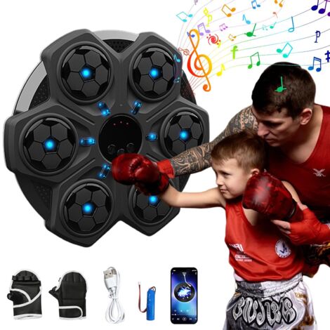 Máquina de boxeo musical infantil, máquina de boxeo inteligente Bluetooth para montaje en pared con guantes, 3 velocidades y contador automático, regalos de boxeo para Navidad y cumpleaños